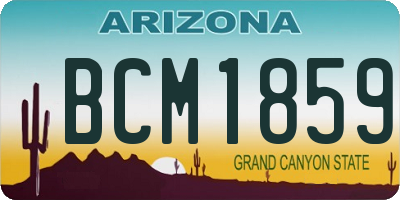 AZ license plate BCM1859