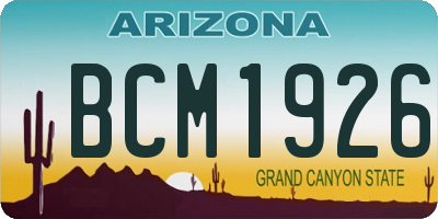 AZ license plate BCM1926