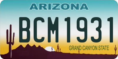 AZ license plate BCM1931