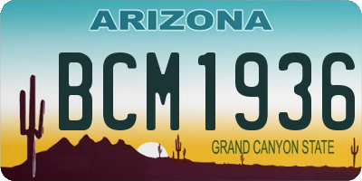 AZ license plate BCM1936