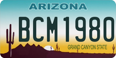 AZ license plate BCM1980