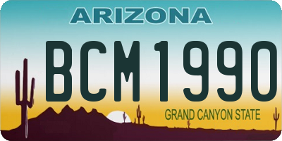 AZ license plate BCM1990