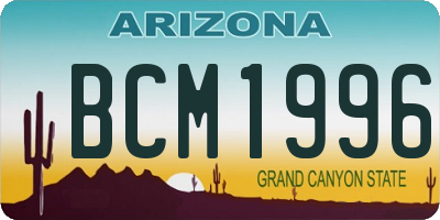 AZ license plate BCM1996