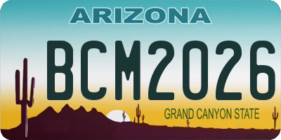 AZ license plate BCM2026