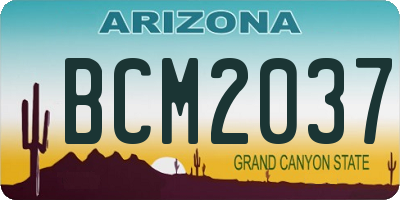 AZ license plate BCM2037