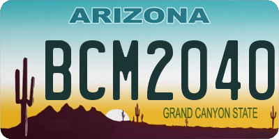 AZ license plate BCM2040