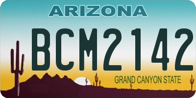 AZ license plate BCM2142