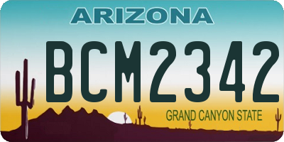 AZ license plate BCM2342