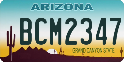 AZ license plate BCM2347