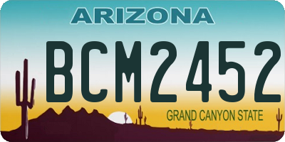 AZ license plate BCM2452