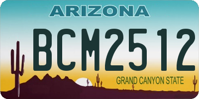 AZ license plate BCM2512