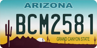 AZ license plate BCM2581