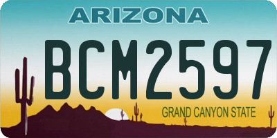 AZ license plate BCM2597