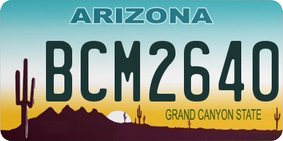 AZ license plate BCM2640