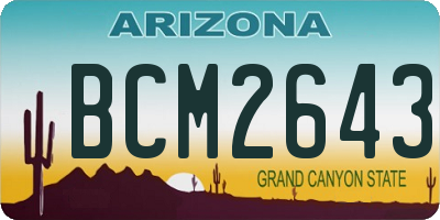 AZ license plate BCM2643