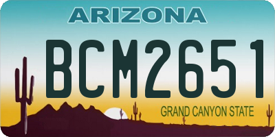 AZ license plate BCM2651