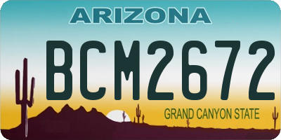 AZ license plate BCM2672