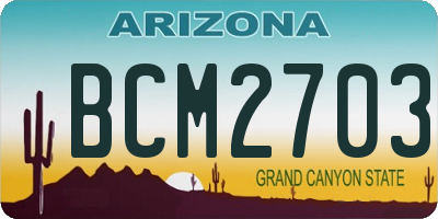 AZ license plate BCM2703