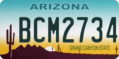 AZ license plate BCM2734