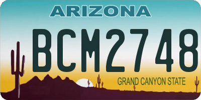 AZ license plate BCM2748