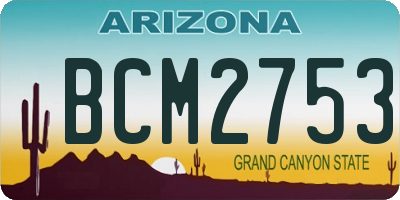 AZ license plate BCM2753