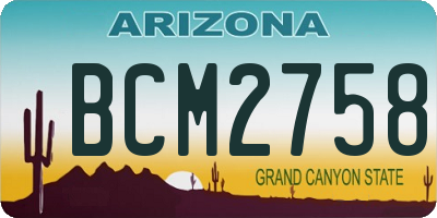 AZ license plate BCM2758