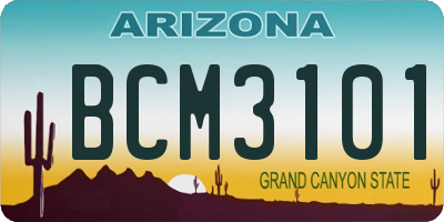 AZ license plate BCM3101