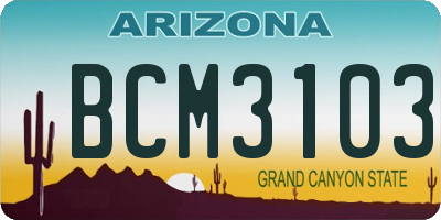 AZ license plate BCM3103