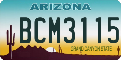 AZ license plate BCM3115