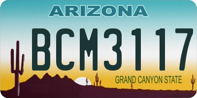 AZ license plate BCM3117