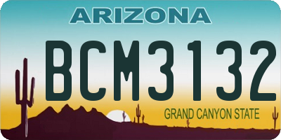 AZ license plate BCM3132