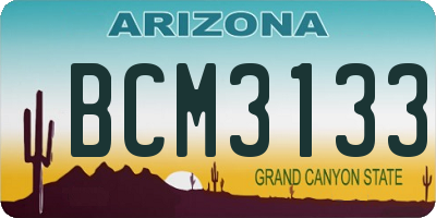 AZ license plate BCM3133