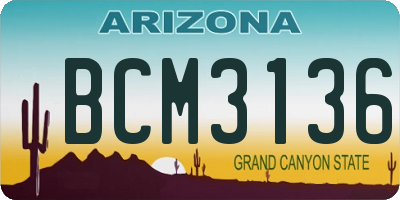 AZ license plate BCM3136