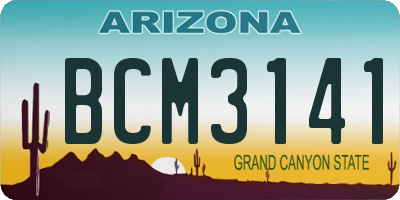 AZ license plate BCM3141