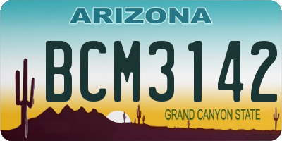 AZ license plate BCM3142