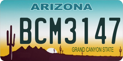 AZ license plate BCM3147