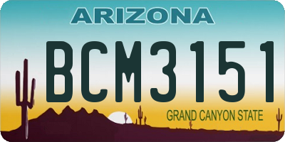 AZ license plate BCM3151