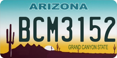 AZ license plate BCM3152