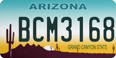 AZ license plate BCM3168