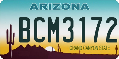 AZ license plate BCM3172