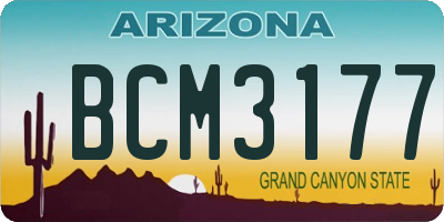 AZ license plate BCM3177