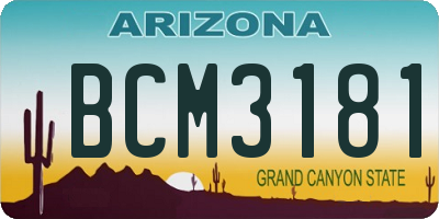 AZ license plate BCM3181