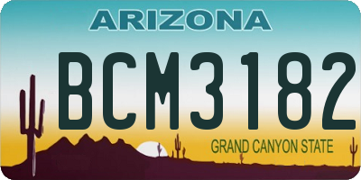 AZ license plate BCM3182