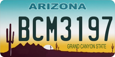 AZ license plate BCM3197