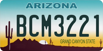 AZ license plate BCM3221