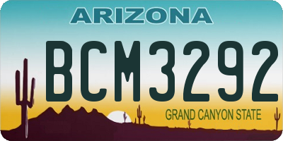 AZ license plate BCM3292