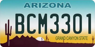 AZ license plate BCM3301