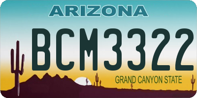 AZ license plate BCM3322