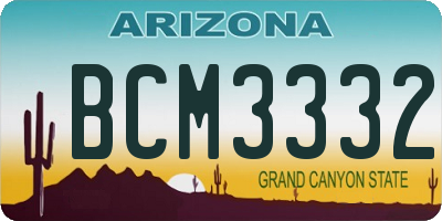 AZ license plate BCM3332