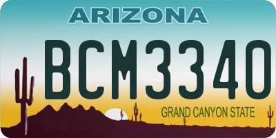 AZ license plate BCM3340